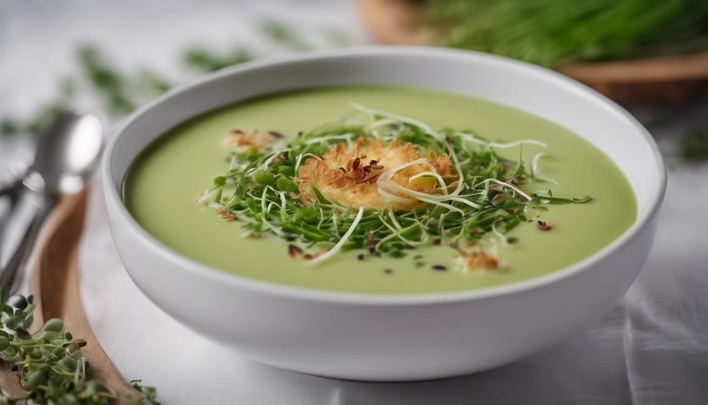 garnishing asparagus soup creatively