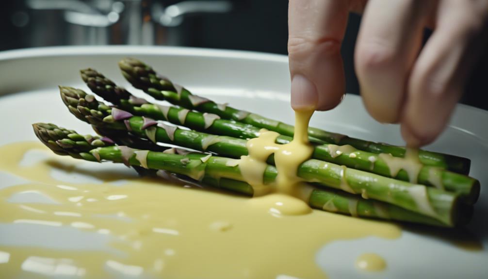 gourmet asparagus with sauce