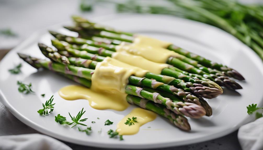 gourmet asparagus with sauce