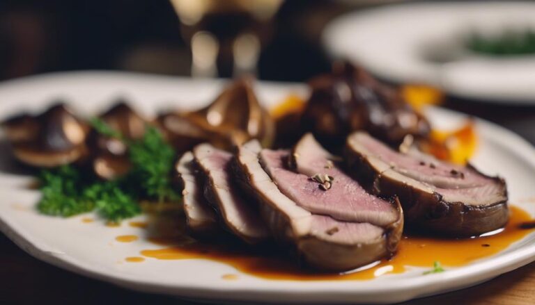 Sous Vide Smoked Kangaroo and Almond Stuffed Mushrooms