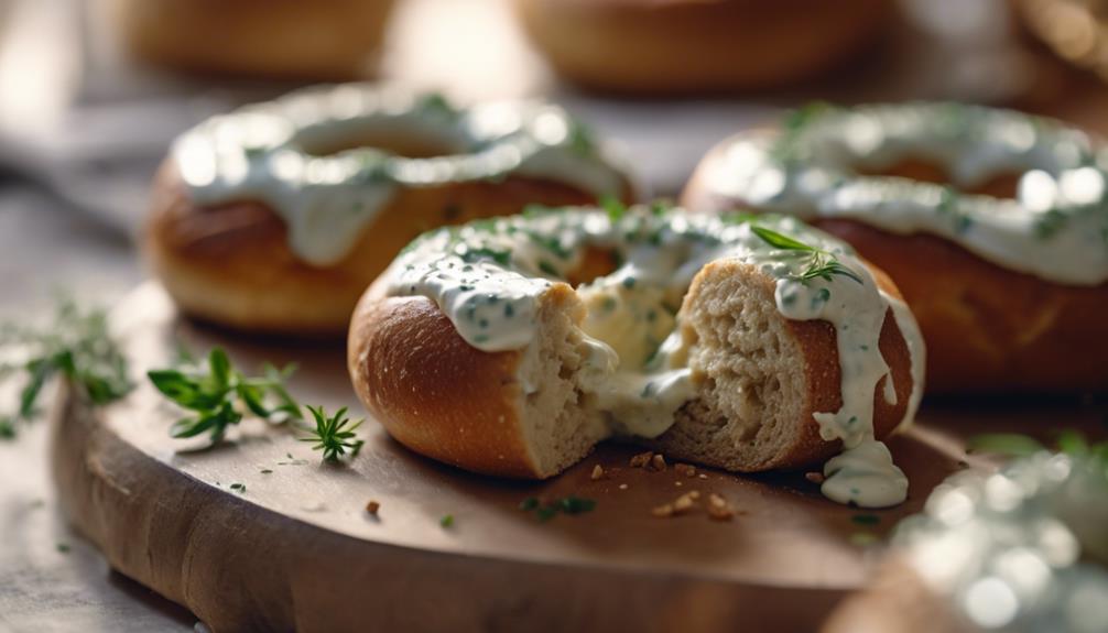 gourmet bagels with cream cheese