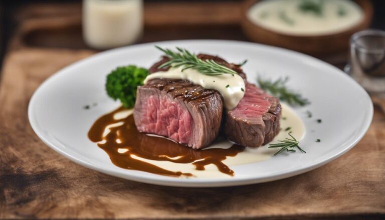 Sous Vide Filet of Beef With Gorgonzola Sauce