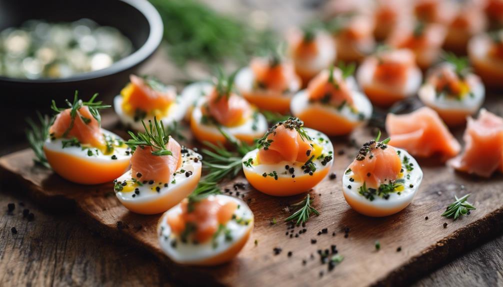 gourmet breakfast with salmon