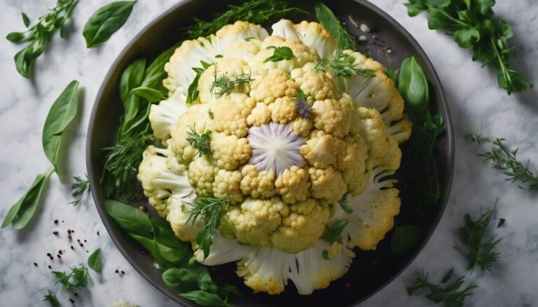 Sous Vide Whole Roasted Cauliflower With Herb Drizzle