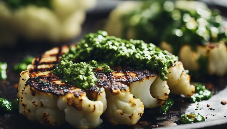 Sous Vide Cauliflower Steaks With Chimichurri Sauce