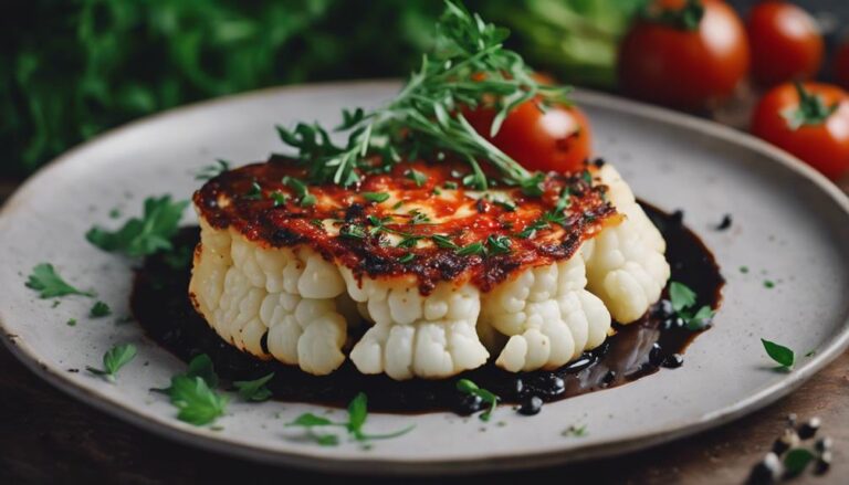 Sous Vide Cauliflower Steak With Spicy Tomato Sauce