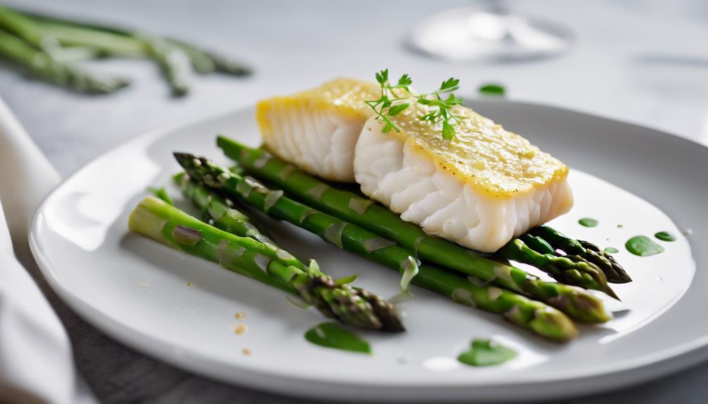 gourmet cod and asparagus