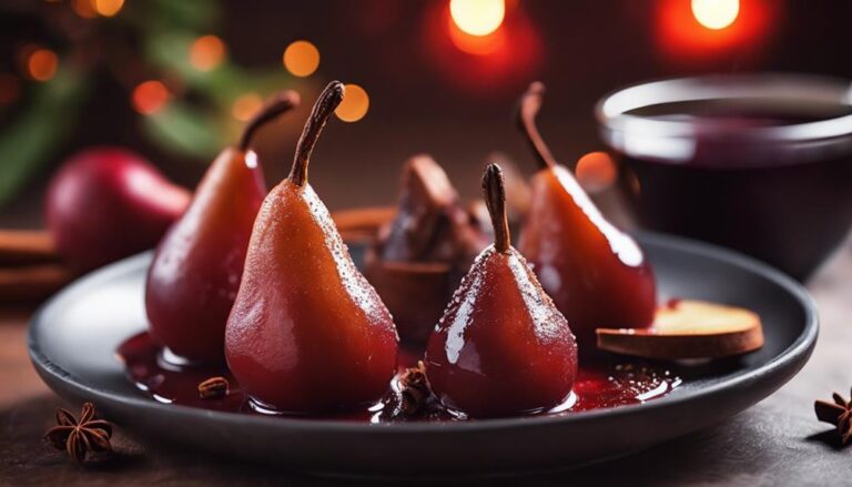 Sous Vide Poached Pears in Red Wine and Cinnamon