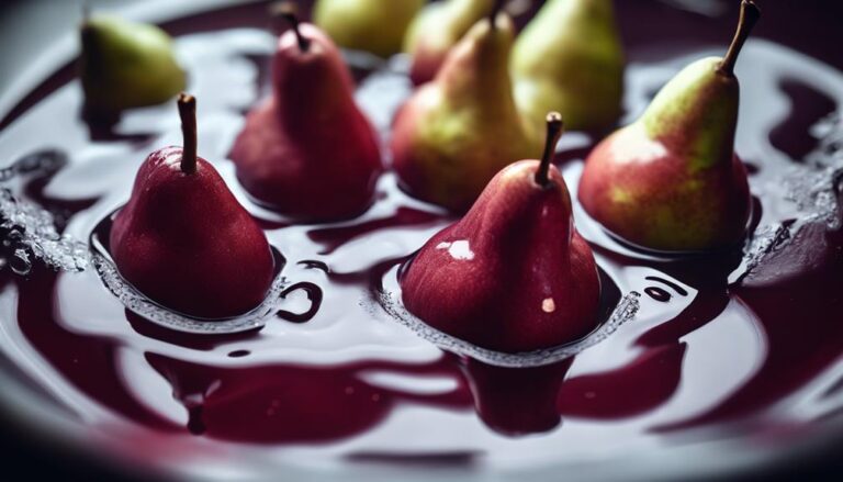 Sous Vide Poached Pears in Red Wine