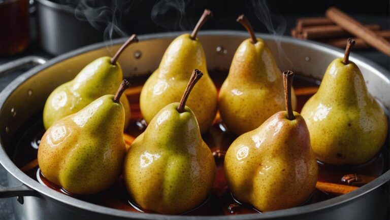 Sous Vide Poached Pears in Cinnamon Syrup