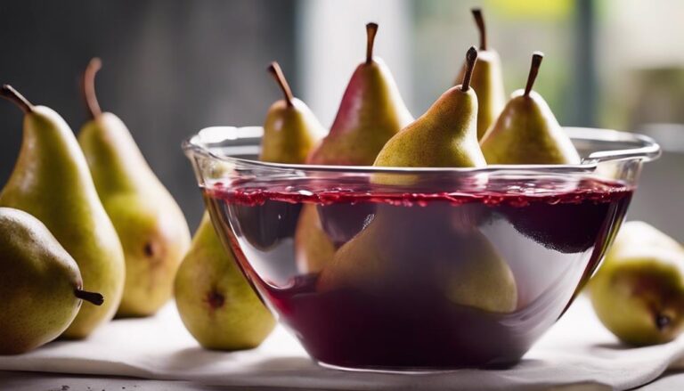 Sous Vide Poached Pears in Red Wine Syrup