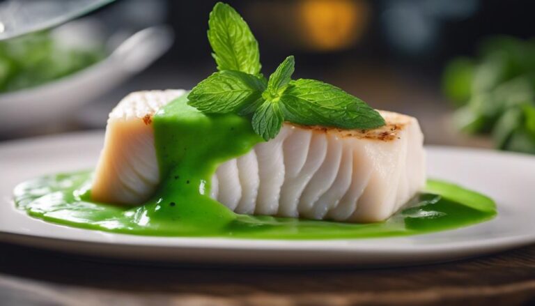 Sous Vide Halibut With Pea and Mint Puree