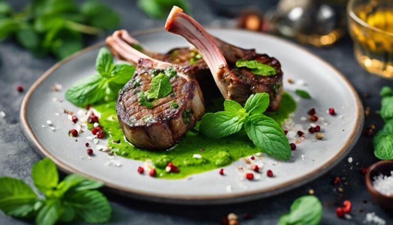 Sous Vide Lamb Chops With Mint Pesto