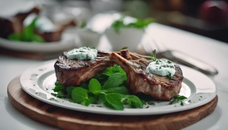 Sous Vide Rosemary Lamb Chops With Low-Fat Mint Yogurt