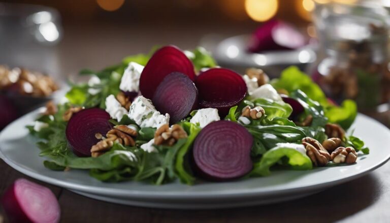 Pescetarian Diet Sous Vide Pickled Beet and Goat Cheese Salad With Walnuts