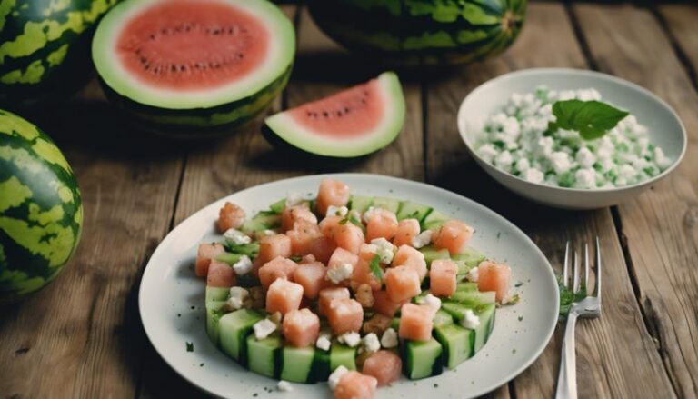 Pescetarian Diet Sous Vide Watermelon and Feta Salad With Grilled Shrimp