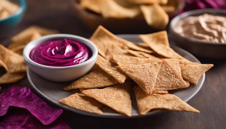 Sous Vide Whole Wheat Pita Chips With Beet Hummus