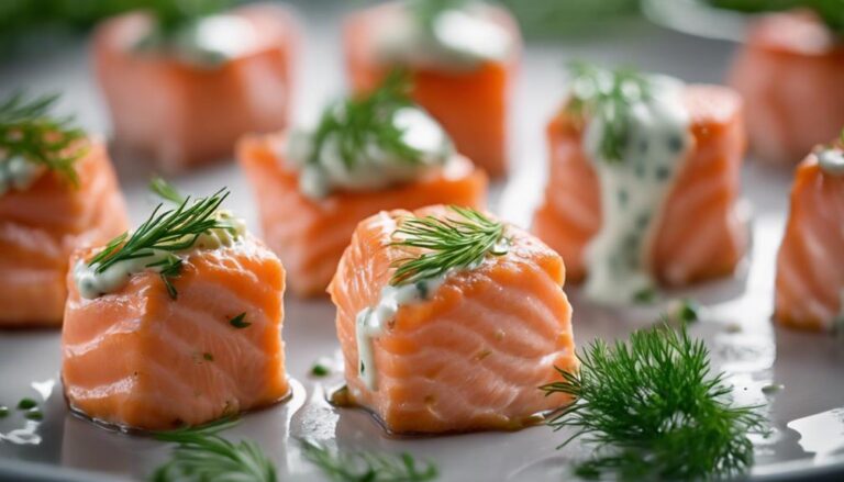 Sous Vide Salmon Bites With Creamy Dill Sauce