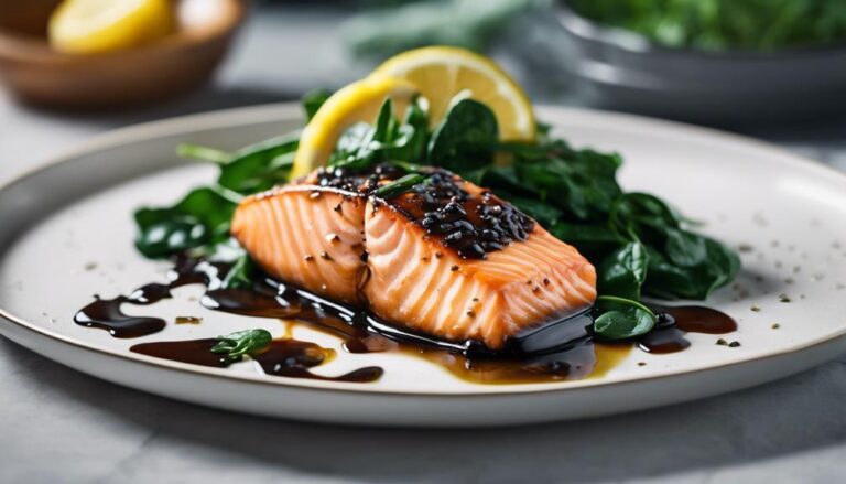 Sous Vide Balsamic Glazed Salmon With Spinach