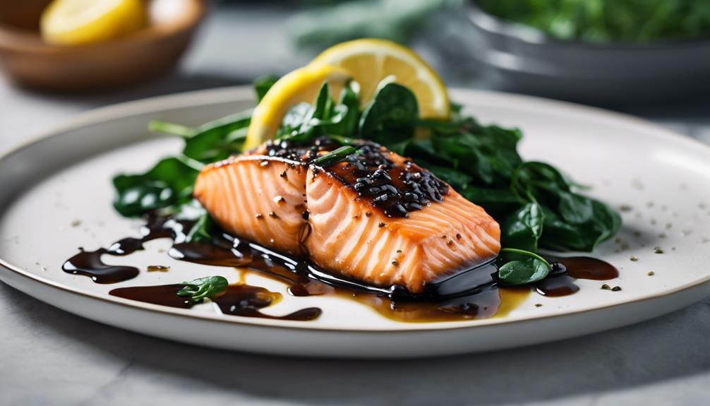 gourmet salmon with spinach