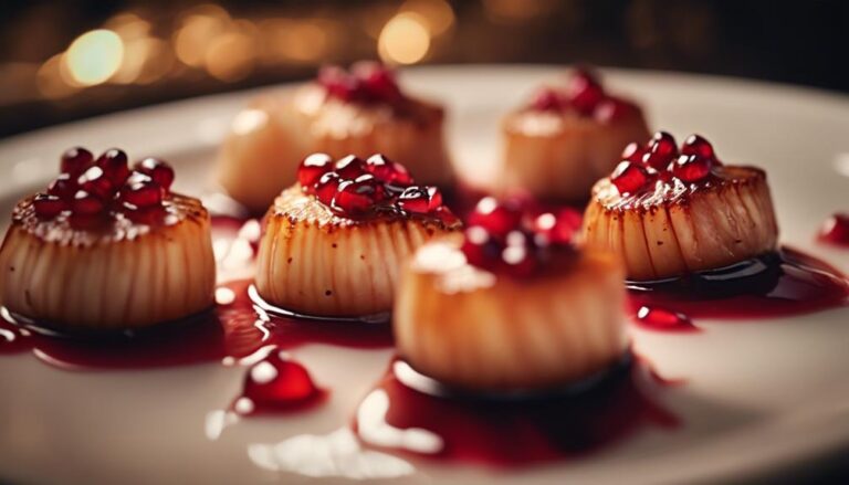 Sous Vide Seared Scallops With Pomegranate Drizzle