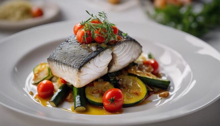 Sous Vide Sea Bass With Mediterranean Vegetables