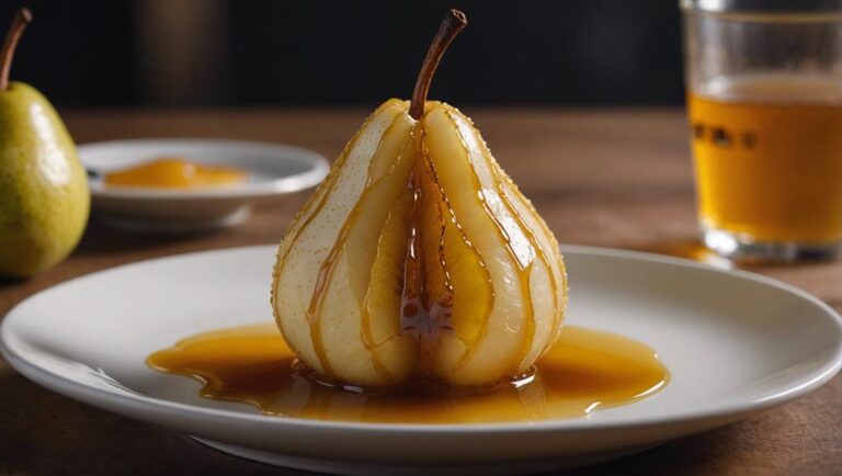 Sous Vide Poached Pears With Light Honey Drizzle