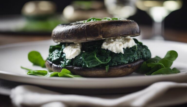 Sous Vide Portobello Mushrooms Stuffed With Spinach and Goat Cheese