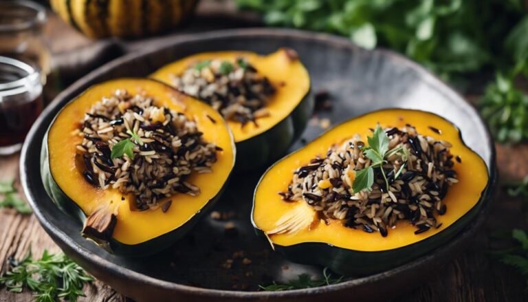 Sous Vide Stuffed Acorn Squash With Wild Rice