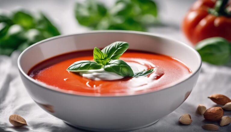 Sous Vide Tomato Basil Soup With Almond Cream