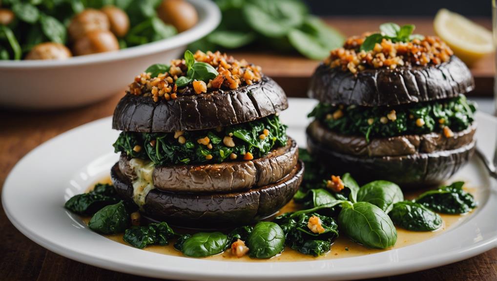 gourmet vegetarian stuffed mushrooms