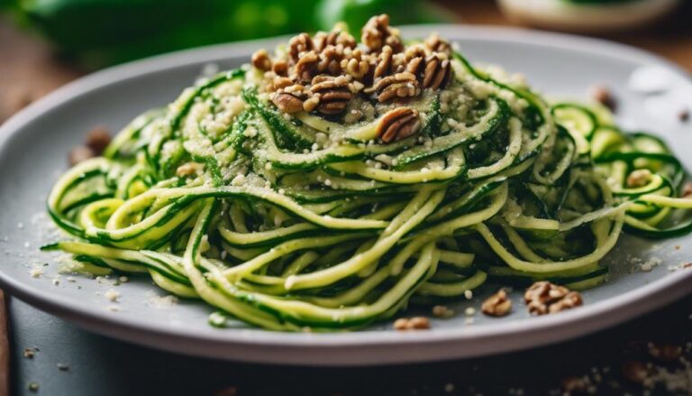 Sous Vide Zucchini Noodles With Walnut Pesto