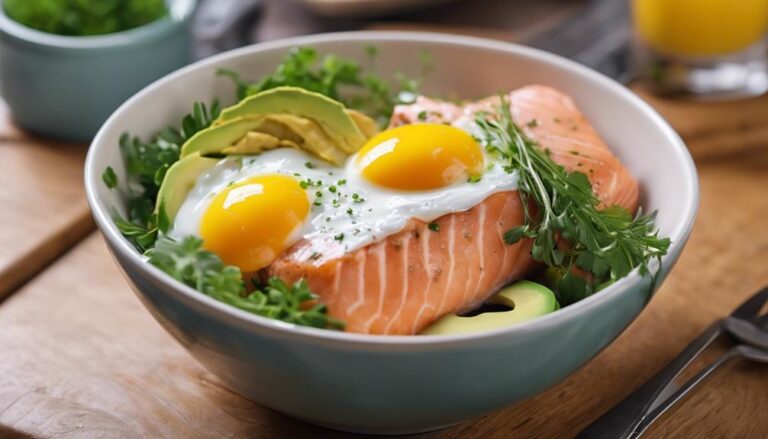 Pescetarian Diet Sous Vide Salmon and Egg Breakfast Bowl