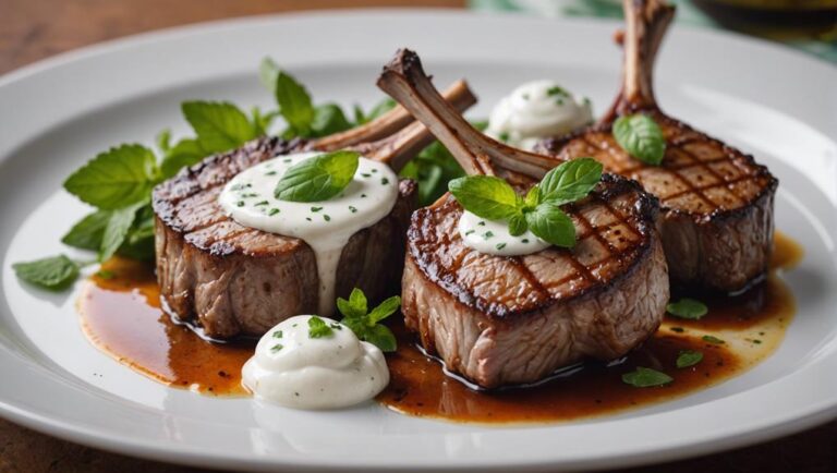 Low-Calorie Sous Vide Lamb Chops With Mint Yogurt