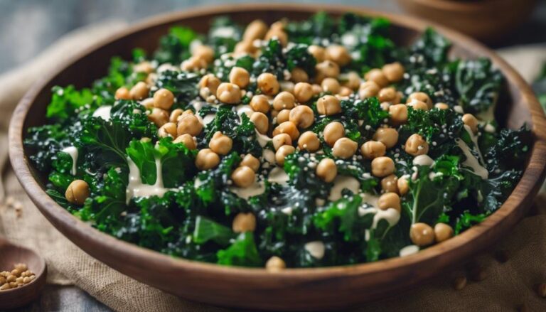 Kale and Chickpea Salad With Tahini Dressing