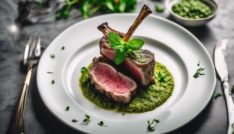 Sous Vide Rack of Lamb With Mint Pesto