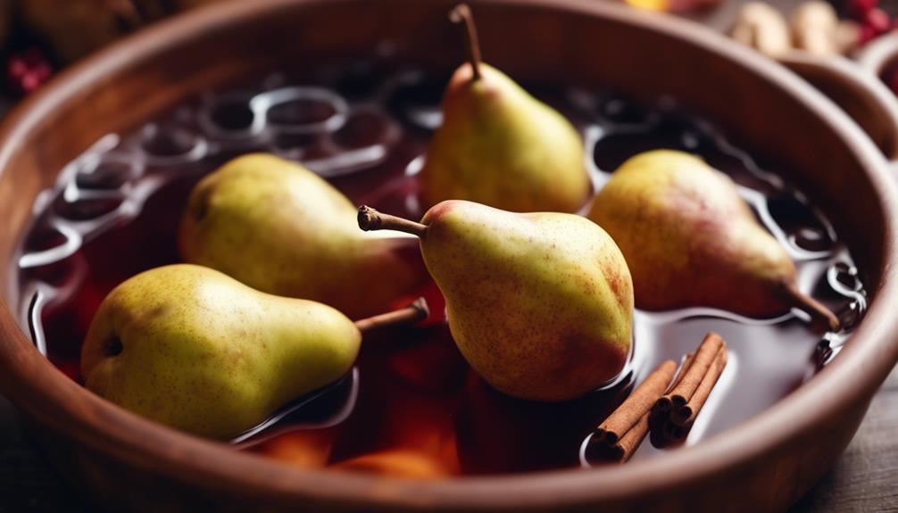 marsala infused pears with wine