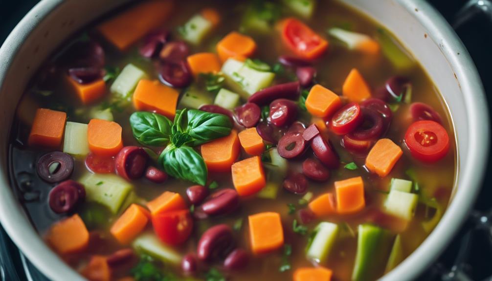 minestrone soup with variety