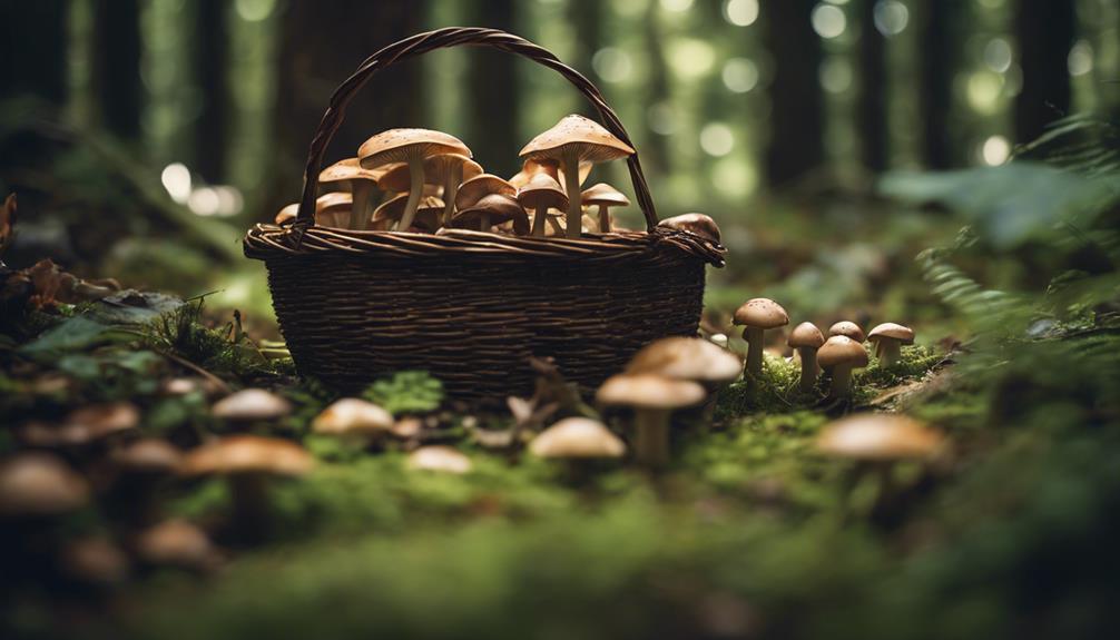 mushroom hunting in nature