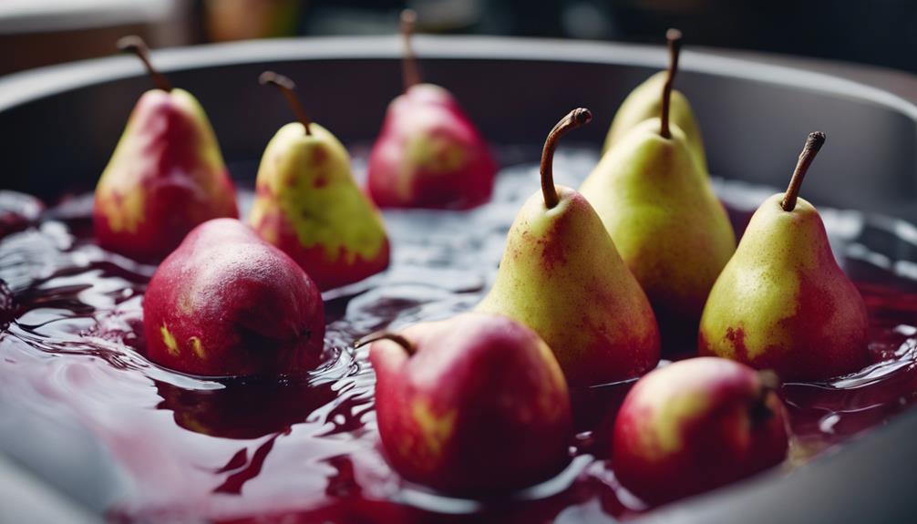 pears poached in red wine