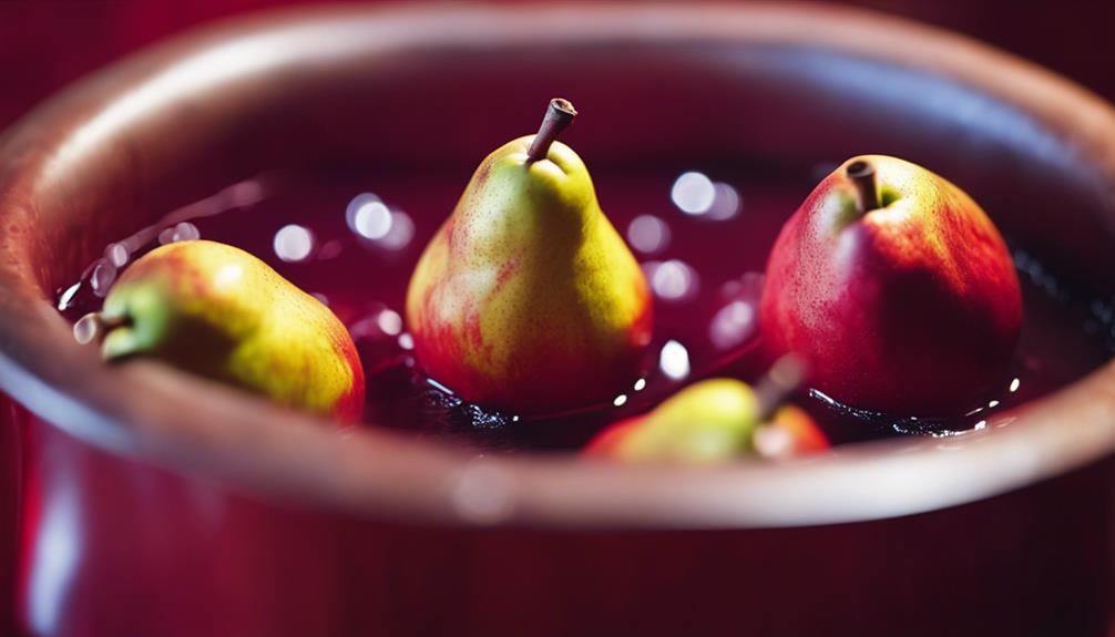 pears soaked in wine