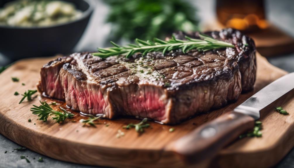 perfectly cooked ribeye steak