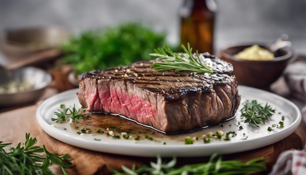 perfectly cooked ribeye steak