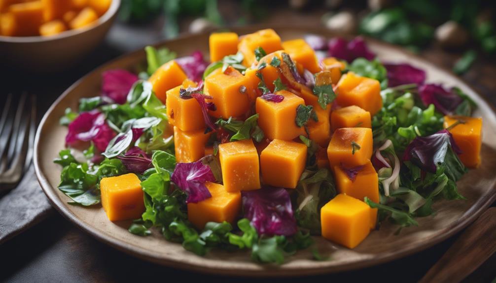 perfectly cooked squash cubes