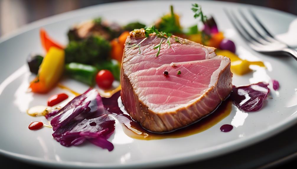 perfectly cooked tuna dish