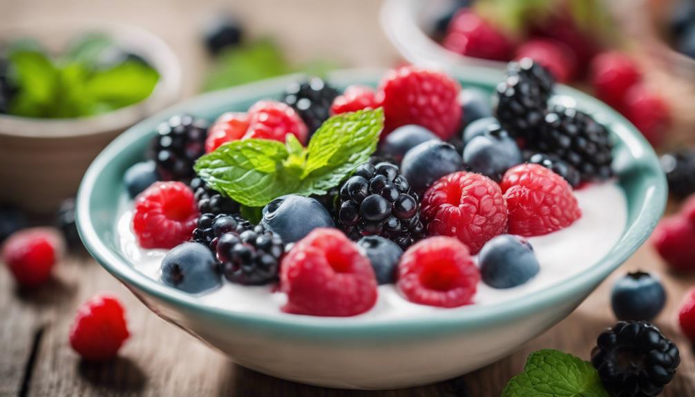 plant based yogurts with berries