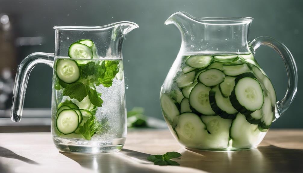 refreshing drink with cucumbers