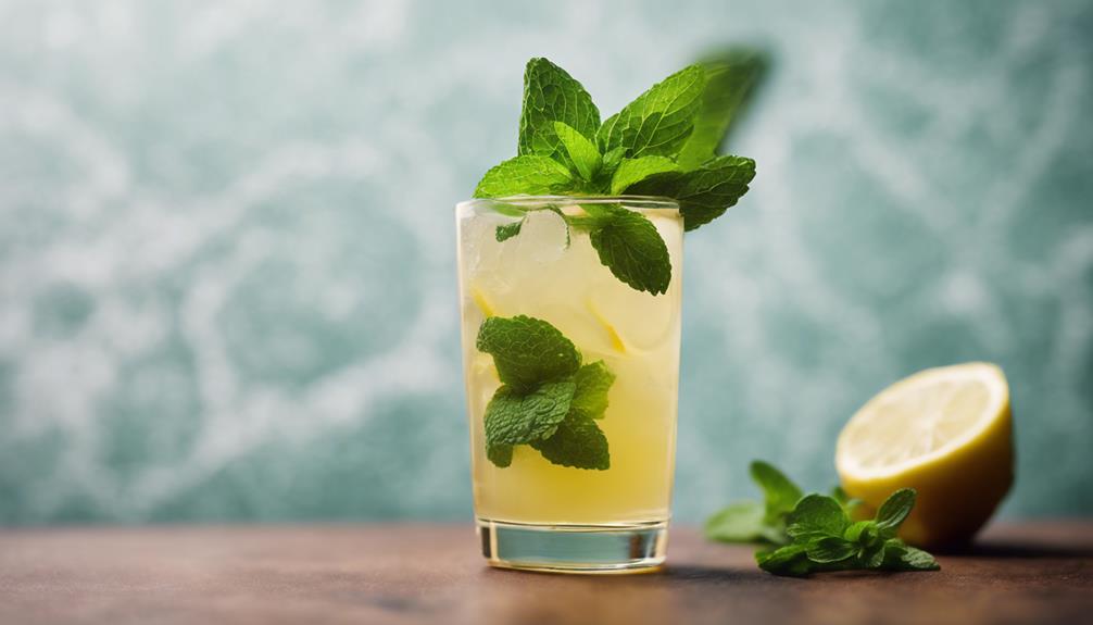 refreshing lemonade with mint