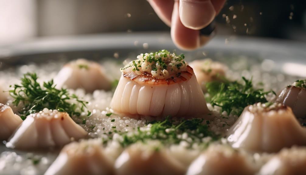 savor scallops with seasonings