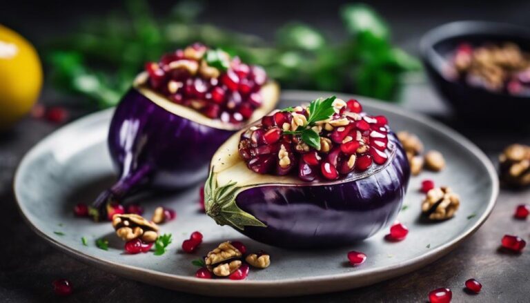 Stuffed Eggplant With Walnut and Pomegranate